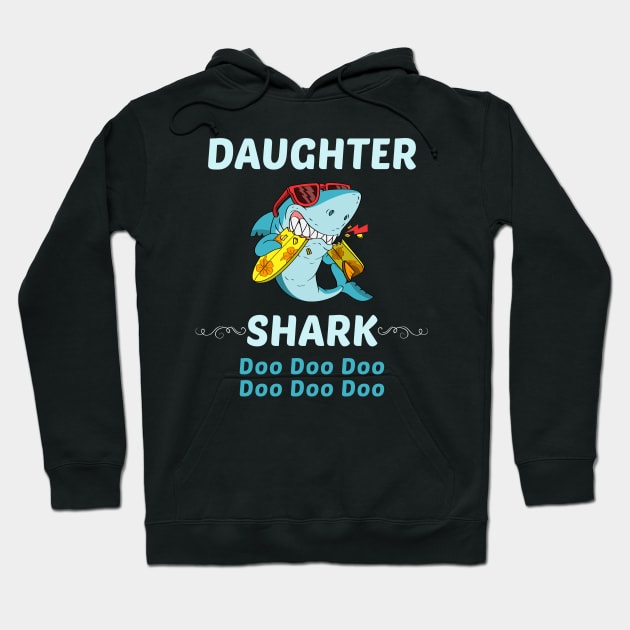 Family Shark 1 DAUGHTER Hoodie by blakelan128